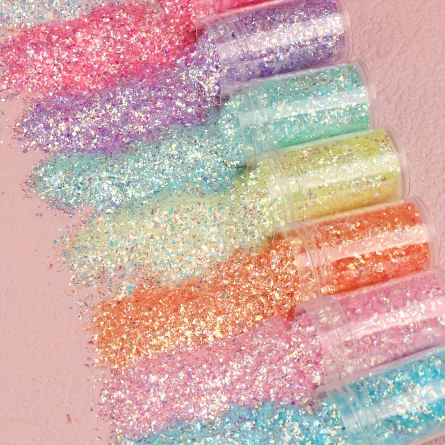 8 Colors Sugar Tiny Flake Glitter Nail Sequins Flake, High-Quality Nail Art Sequins, DIY Manicure Decorations, Craft Glitter for Resin Crafts, Jewelry Tumbler Making